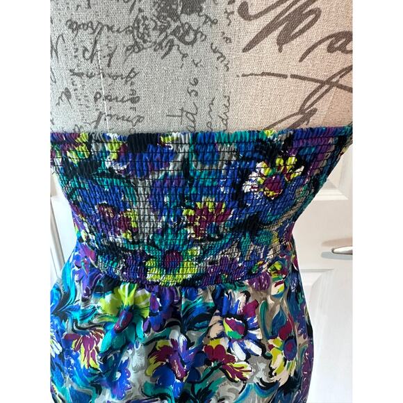Odille Anthropologie Floral Ruffle Hatler Top sz 6/8 see desc* Y2K Peplum Halter - Picture 6 of 10